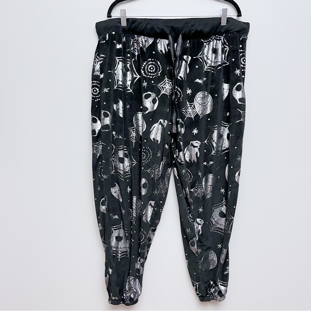 Disney’s Nightmare Before Christmas Metallic Velour Halloween Joggers Women’s 2X